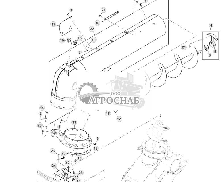 Поворотная установка выгрузного шнека, складная, 2,2 бушеляс - ST832022 801.jpg